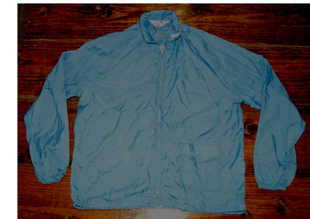 Vintage 80s Sears the Men's Store Sz M Light Blue Nylon ZipUp Windbreaker Jacket